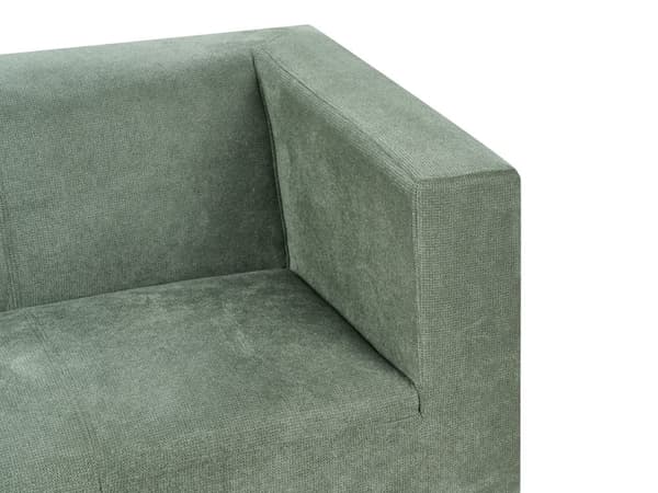 3-seters Sofa Grønt Stoff Sølv Metall Ben Spor Arm Moderne Design