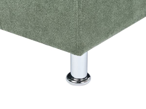 3-seters Sofa Grønt Stoff Sølv Metall Ben Spor Arm Moderne Design