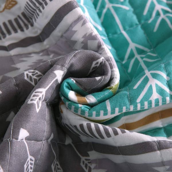 Rootz Luxurious Patchwork sängöverkast - Quiltat täcke - Vändbart täcke - Mjuk stoppning - Mångsidig stil - Lättskött - 100 % polyester - Flera storle