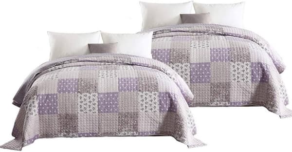 Rootz Luxurious Patchwork sengetæppe - Dyne - Dyne - Vendbart design - Kan maskinvaskes - Holdbar polyester - Fås i flere størrelser (150x200cm, 170x2