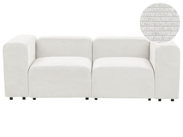 Modulsofa Hvid Fløjl 2 Personers Designer Blød Moderne Flyder Sofa med Lav Ryg Stue Indretning Høj Kvalitet Stofsofa