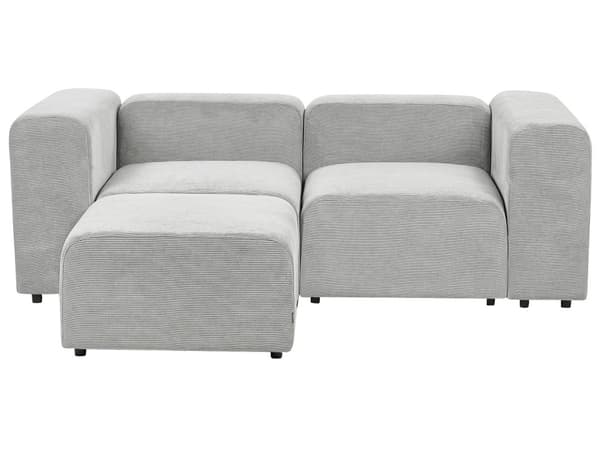 Modulsofa Grå Fløjl 2 Personers Designer Blød Moderne Flyder Sofa med Fodskammel Lav Ryg Stue Indretning Høj Kvalitet Stofsofa