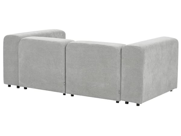 Modulsofa Grå Fløjl 2 Personers Designer Blød Moderne Flyder Sofa med Fodskammel Lav Ryg Stue Indretning Høj Kvalitet Stofsofa