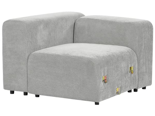 Modulsofa Grå Fløjl 2 Personers Designer Blød Moderne Flyder Sofa med Fodskammel Lav Ryg Stue Indretning Høj Kvalitet Stofsofa