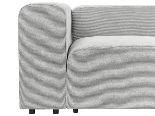 Modulsofa Grå Fløjl 2 Personers Designer Blød Moderne Flyder Sofa med Fodskammel Lav Ryg Stue Indretning Høj Kvalitet Stofsofa