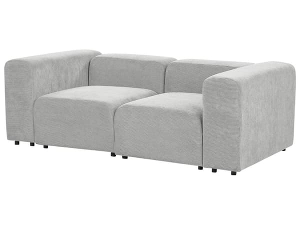 Modulsofa Grå Fløjl 2 Personers Designer Blød Moderne Flyder Sofa med Lav Ryg Stue Indretning Høj Kvalitet Stofsofa