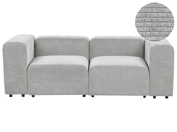 Modulsofa Grå Fløjl 2 Personers Designer Blød Moderne Flyder Sofa med Lav Ryg Stue Indretning Høj Kvalitet Stofsofa