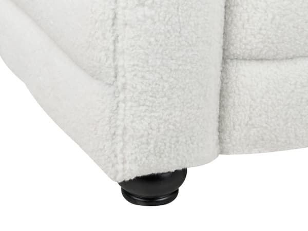 3-seters Sofa Off-White Boucle Stoff Polstring Svarte Ben Loveseat Tykt Polstret Moderne Stil Stue Møbler