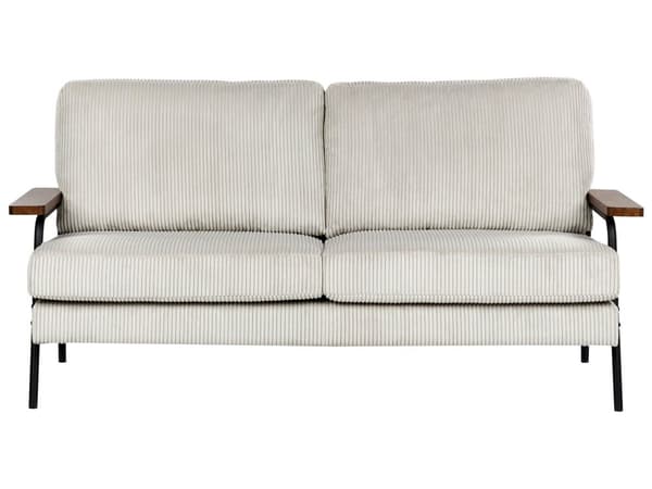 Sofa Grå Stoff Polyester Polstring Metallben 3 Seter Tykt Polstret Klassisk Stil Stue Møbler