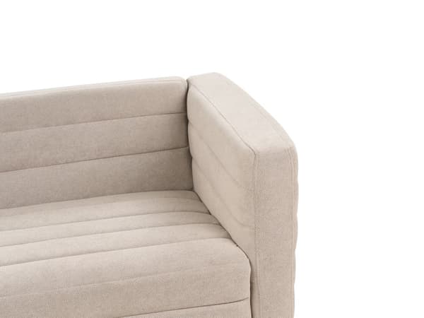 Sofa Taupe Stoff Polyester Polstring Svarte Ben 3 Seter Tykt polstret Moderne Stil Stue Møbler