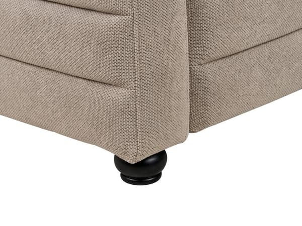Sofa Taupe Stoff Polyester Polstring Svarte Ben 3 Seter Tykt polstret Moderne Stil Stue Møbler