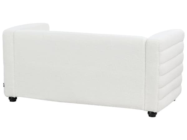 Sofa Off White Polyester 2 Personers Tyk Polstret Dyb Blød Stofsofa til Stuen Moderne Inspiration Stue Møbel Klassisk