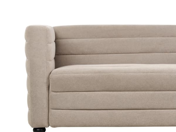 Sofa Taupe Polyester 3 Personers Tyk Polstret Dyb Blød Stofsofa til Stuen Moderne Inspiration Stue Møbel Klassisk