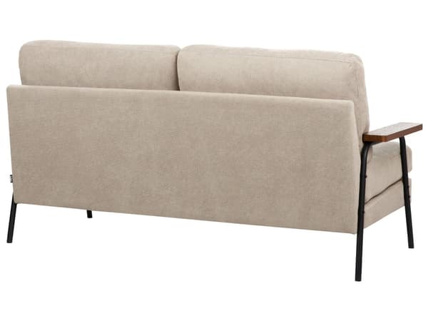 Soffa Taupe Tyg Polyesterklädsel Metallben 3-sits Tjockt vadderad Klassisk stil Vardagsrumsmöbler