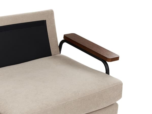 Soffa Taupe Tyg Polyesterklädsel Metallben 3-sits Tjockt vadderad Klassisk stil Vardagsrumsmöbler