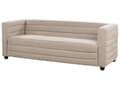 Miniatyrbild 5 av 10: Soffa Taupe Tyg Polyesterklädsel Svarta Ben 3-sits Loveseat Tjockt vadderad Modern Stil Vardagsrumsmöbler