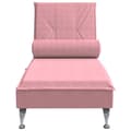 Miniatyrbild 4 av 9: vidaXL Massageschäslong med bolster rosa sammet