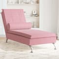Miniatyrbild 1 av 9: vidaXL Massageschäslong med bolster rosa sammet