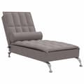 Miniatyrbild 1 av 9: vidaXL Massageschäslong med bolster taupe tyg
