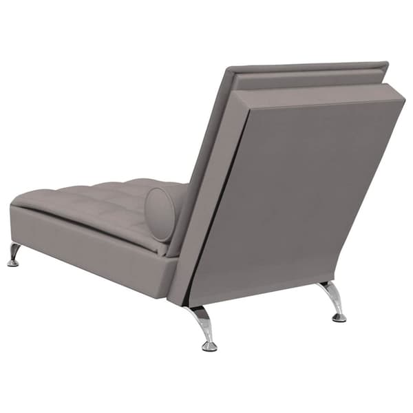 vidaXL chaiselong med massage og pude stof gråbrun
