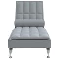 Miniatyrbild 3 av 7: vidaXL Massageschäslong med bolster ljusgrå tyg
