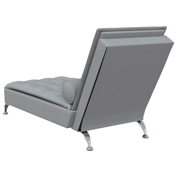 vidaXL Massageschäslong med bolster ljusgrå tyg