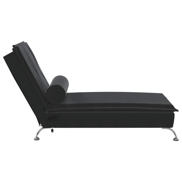 vidaXL Massageschäslong med bolster svart sammet
