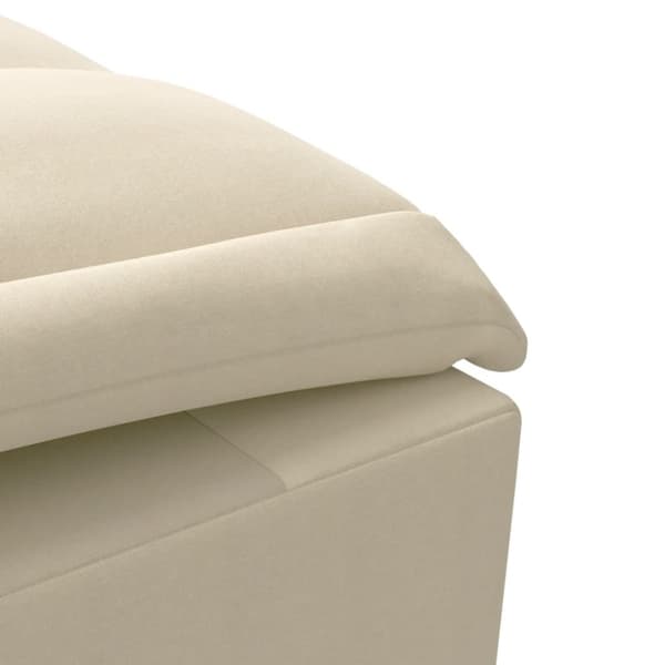 vidaXL Massageschäslong med bolster gräddvit tyg