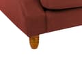 Miniatyrbillede 9 af 11: 3 Personers Rød Stof Sofa med Træben Solide Sæder Ekstra Hynder Retro Stil