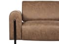 Miniatyrbilde 8 av 11: Sofa Brunt Stoff Metallben 3 Seter Lær Look Klassisk Sofa Settee Justerbar ryggstøtte Stue Moderne
