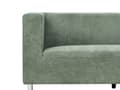 Miniatyrbild 6 av 9: Soffa Grön Chenille Metall Svarta ben Stoppat Ryggstöd 3-sits Modern Stil Vardagsrum