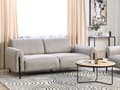 Miniatyrbild 4 av 11: Soffa Grå Tyg Metallben 3-sits Läderlook Klassisk Soffa Justerbart Ryggstöd Vardagsrum Modernt