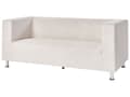 Miniatyrbild 4 av 9: Soffa Vit Chenille Metall Svarta ben Stoppat Ryggstöd 3-sits Modern Stil Vardagsrum