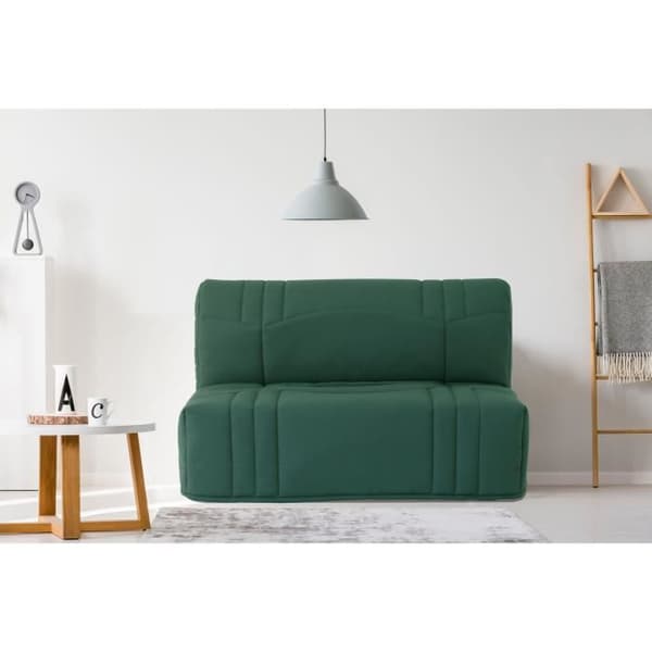 BZ DREAM bänk - 100 % skogsgrönt bomullstyg - 140x190 cm sängkläder - Mjuk komfort