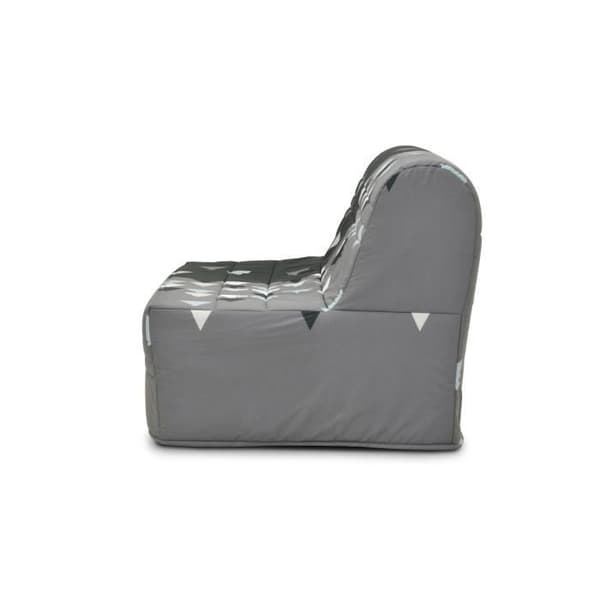 BZ dagbädd - JOE - Grått och svart tyg - 2 platser - L143 x D97 x H89cm - 9cm madrass