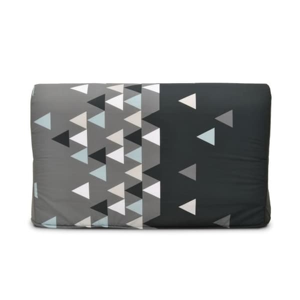 BZ dagbädd - JOE - Grått och svart tyg - 2 platser - L143 x D97 x H89cm - 9cm madrass