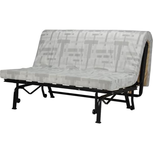 BZ dagbädd - JOE - Grått och svart tyg - 2 platser - L143 x D97 x H89cm - 9cm madrass