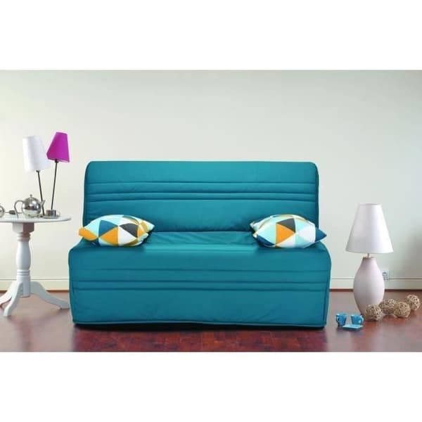 JOE Bänk BZ GEOMETRICO - Turkos tyg - B 143 x D 101 x H 95 cm