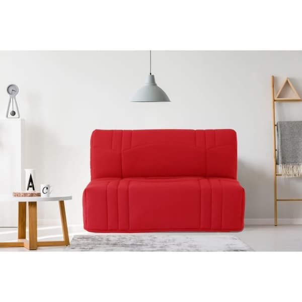 BZ DREAM Bänk - 100 % rött bomullstyg - Säng 140x190 cm - Klassisk - Mjuk