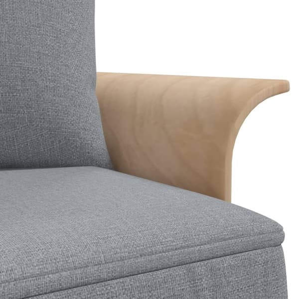 L-formad bäddsoffa ljusgrå 279x140x70 cm tyg