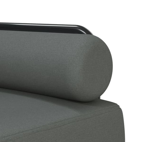 L-formad bäddsoffa mörkgrå 260x140x70 cm tyg