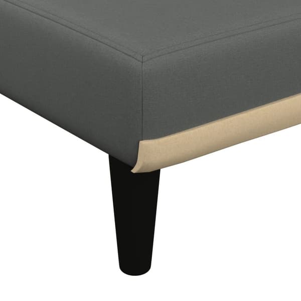 L-formad bäddsoffa mörkgrå 260x140x70 cm tyg