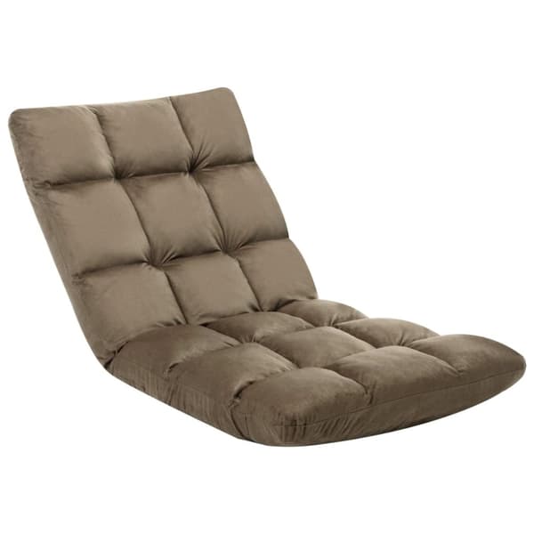 foldbar gulvstol mikrofiber gråbrun