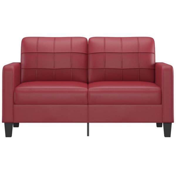 2-sitssoffa vinröd 140 cm fuskläder