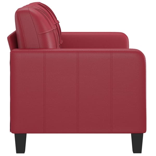 2-sitssoffa vinröd 140 cm fuskläder