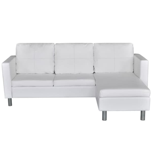 Divansoffa 3-sits konstläder vit