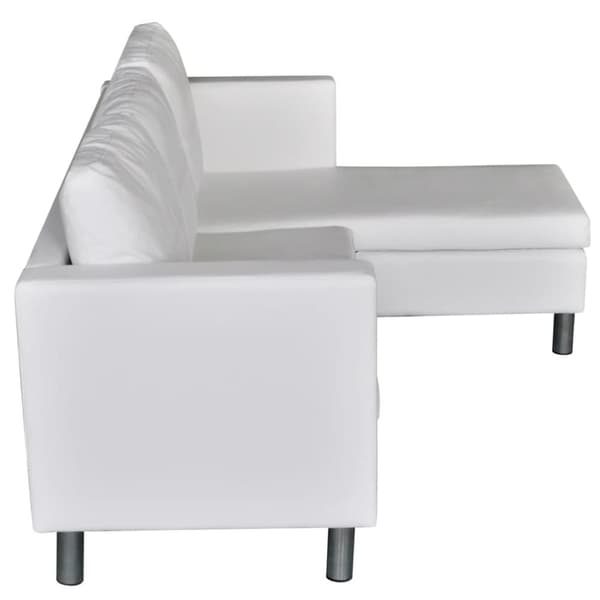 Divansoffa 3-sits konstläder vit