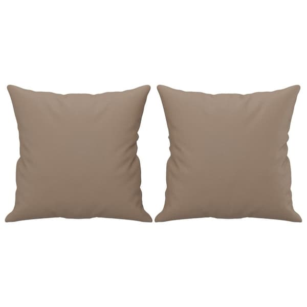 2-personers sofa med pyntepuder 120 cm kunstlæder cappuccino