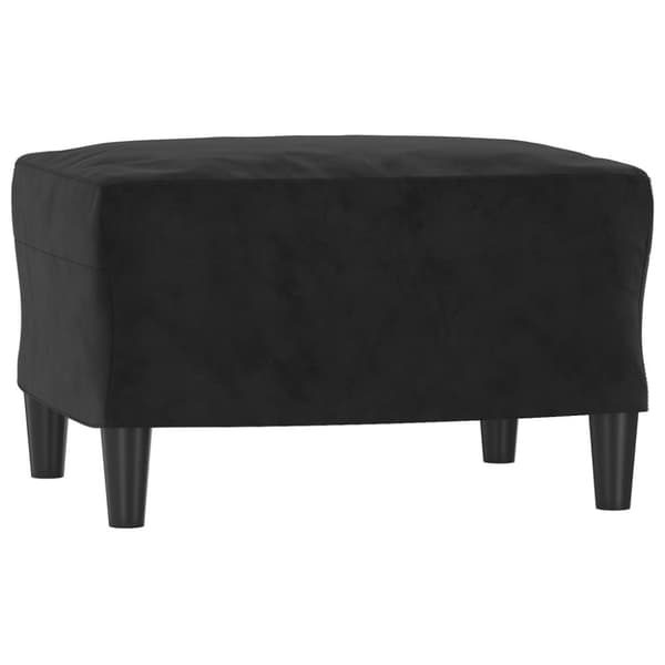 sofastol med fodskammel 60 cm velour sort
