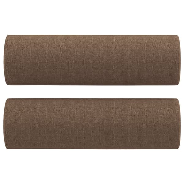 2-sits soffa med prydnadskuddar brun 120 cm tyg
